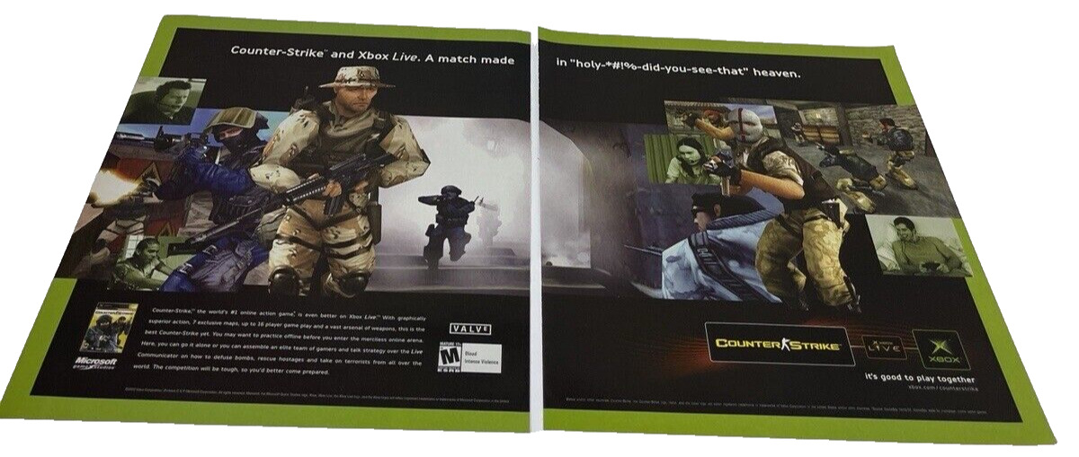 Half-Life: Counter-Strike Xbox PC 2003 Print Ad/Poster Official FPS Promo Art