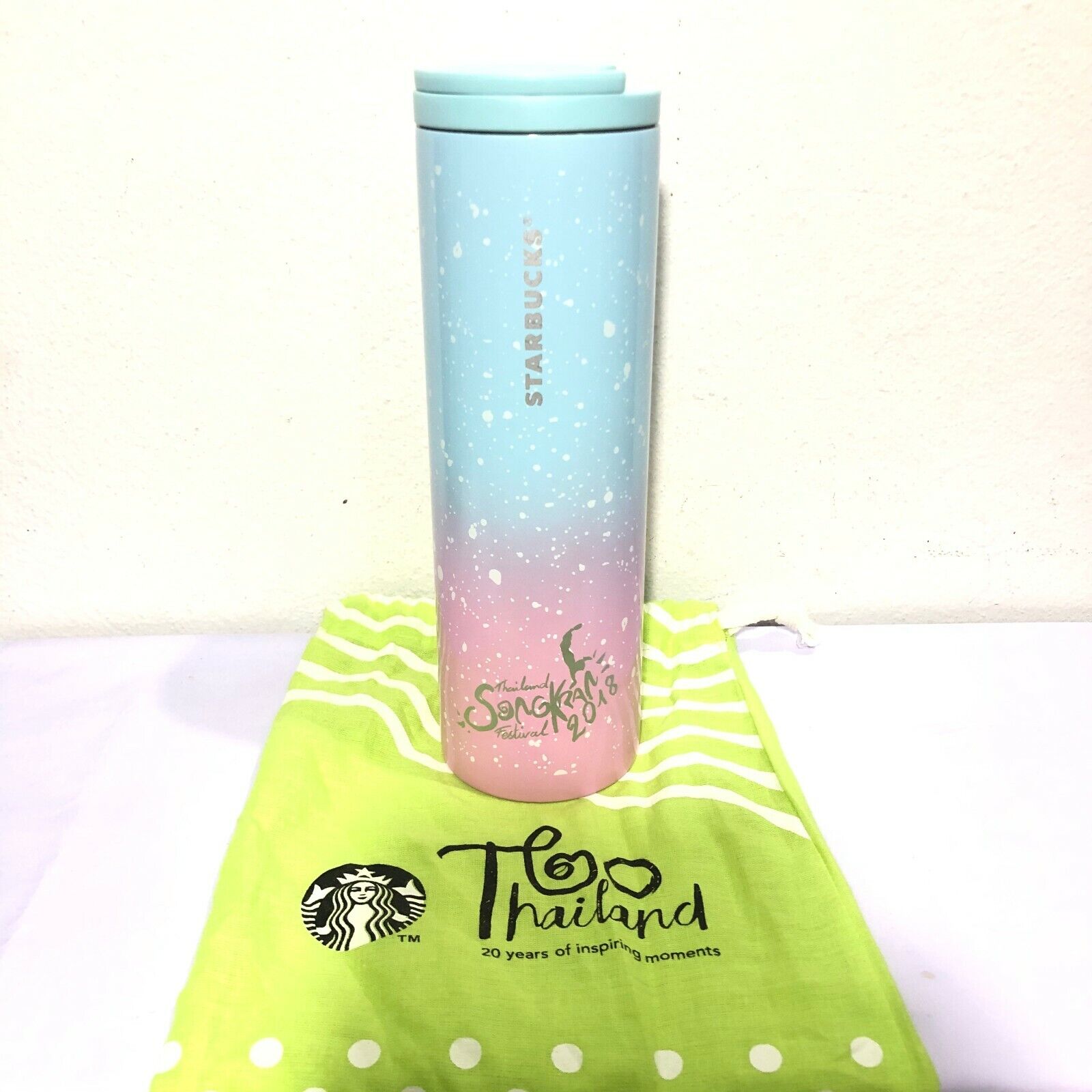 Starbucks Stainless steel Tumbler Troy 16oz.Pink&Light BlueSongk 2018 Limited 