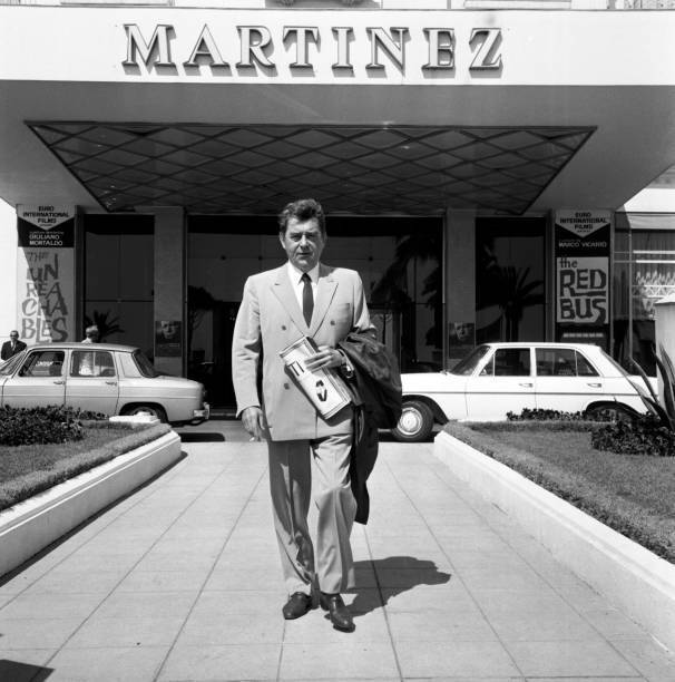 Belgian actor Jean Servais leaving the Hotel Martinez during the C- Old Photo