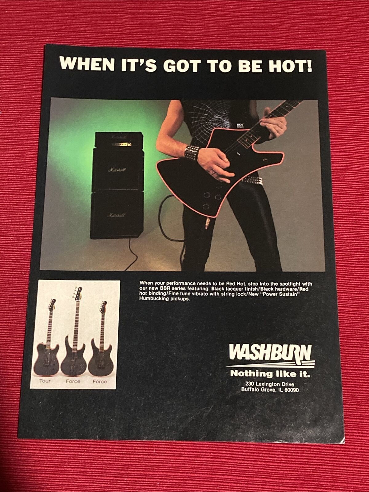 Washburn BBR Series Guitars 1984 Ad - Great To Frame