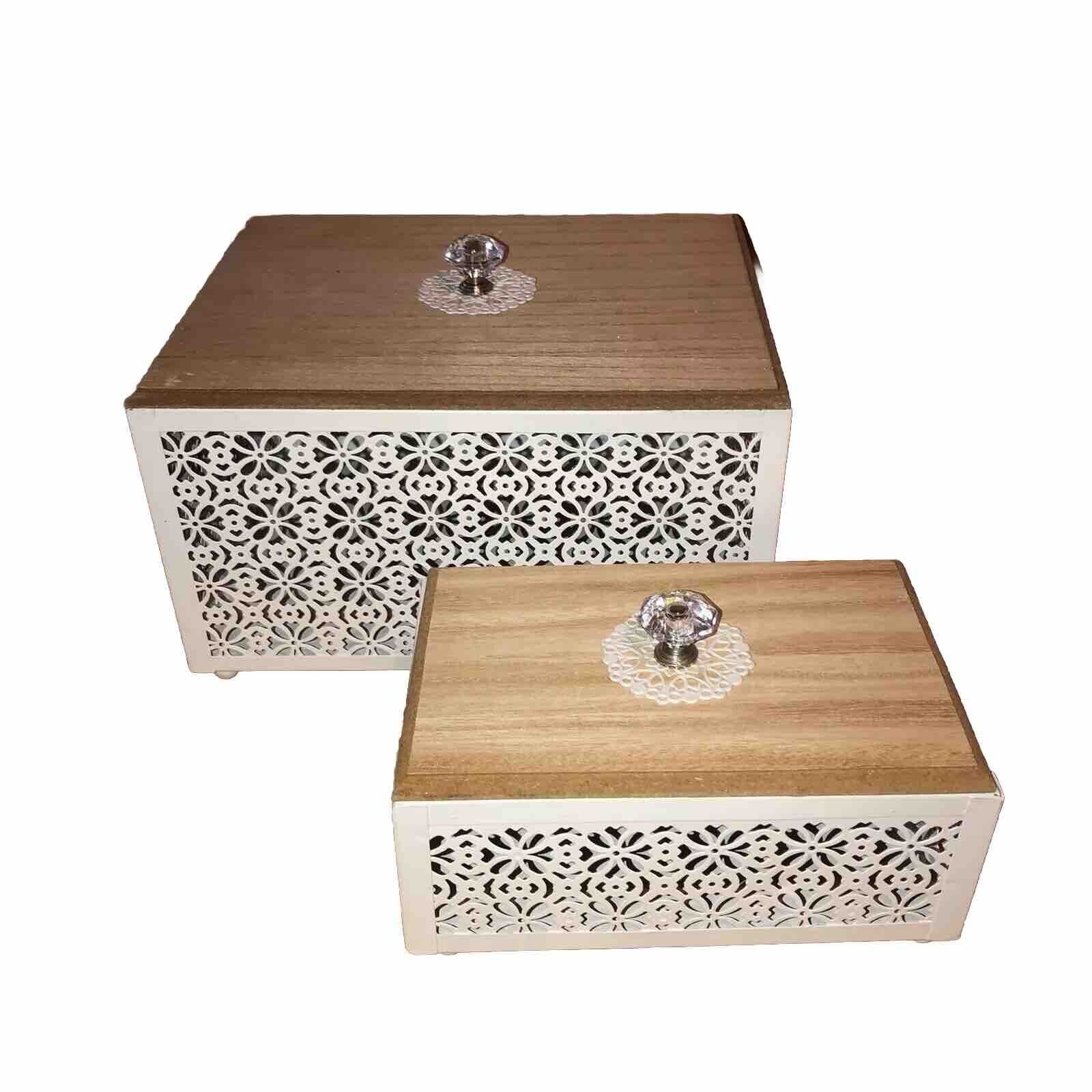 Beautiful Lace Metal And Wood Chic Trinket Jewelry Anything Vanity Boxes ￼nice