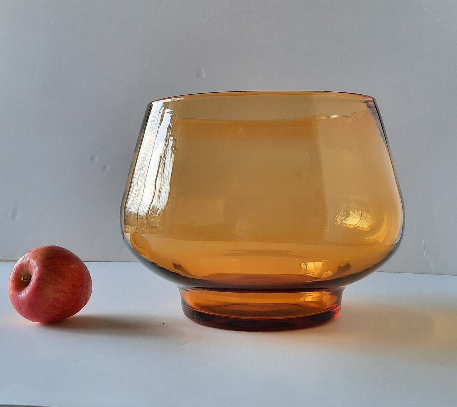 Large 60's Art Glass Bowl Hand Blown Heavy Mid Century Modern Art Masterpiece