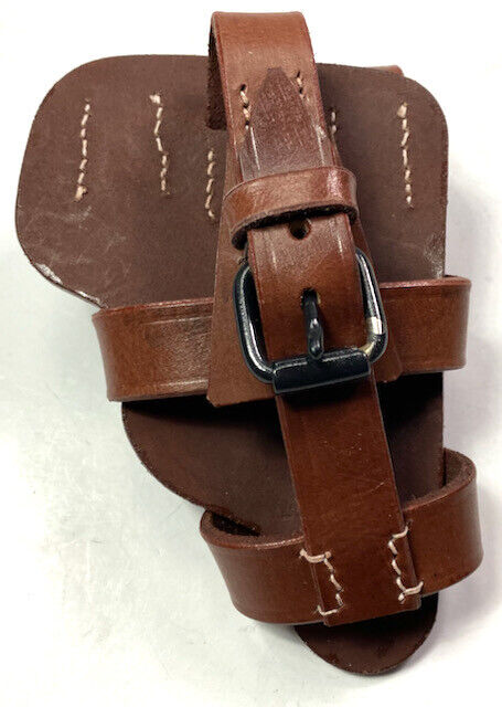  WWII GERMAN WALTHER P38 OPEN PISTOL HOLSTER -BROWN LEATHER
