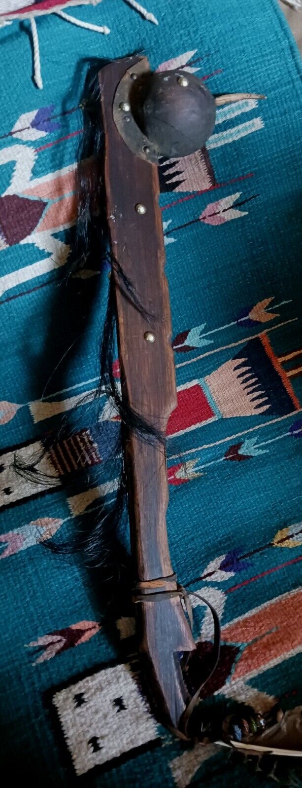 **AWESOME VINTAGE NATIVE AMERICAN WOODEN WOODPECKER WAR CLUB 1930s  NICE   **