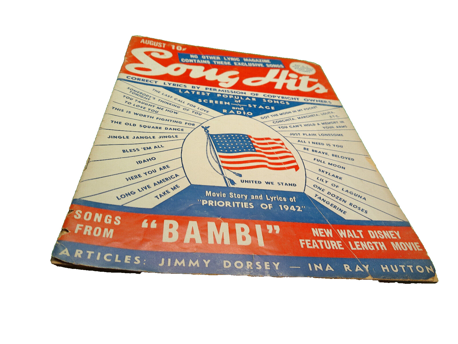 Song Hits magazine Disney Bambi movie 1942 illustration WWII era