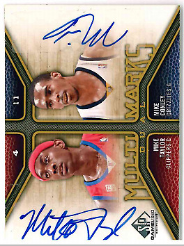 MIKE TAYLOR / MIKE CONLEY 2009-10 SP GAME USED DUAL CAR