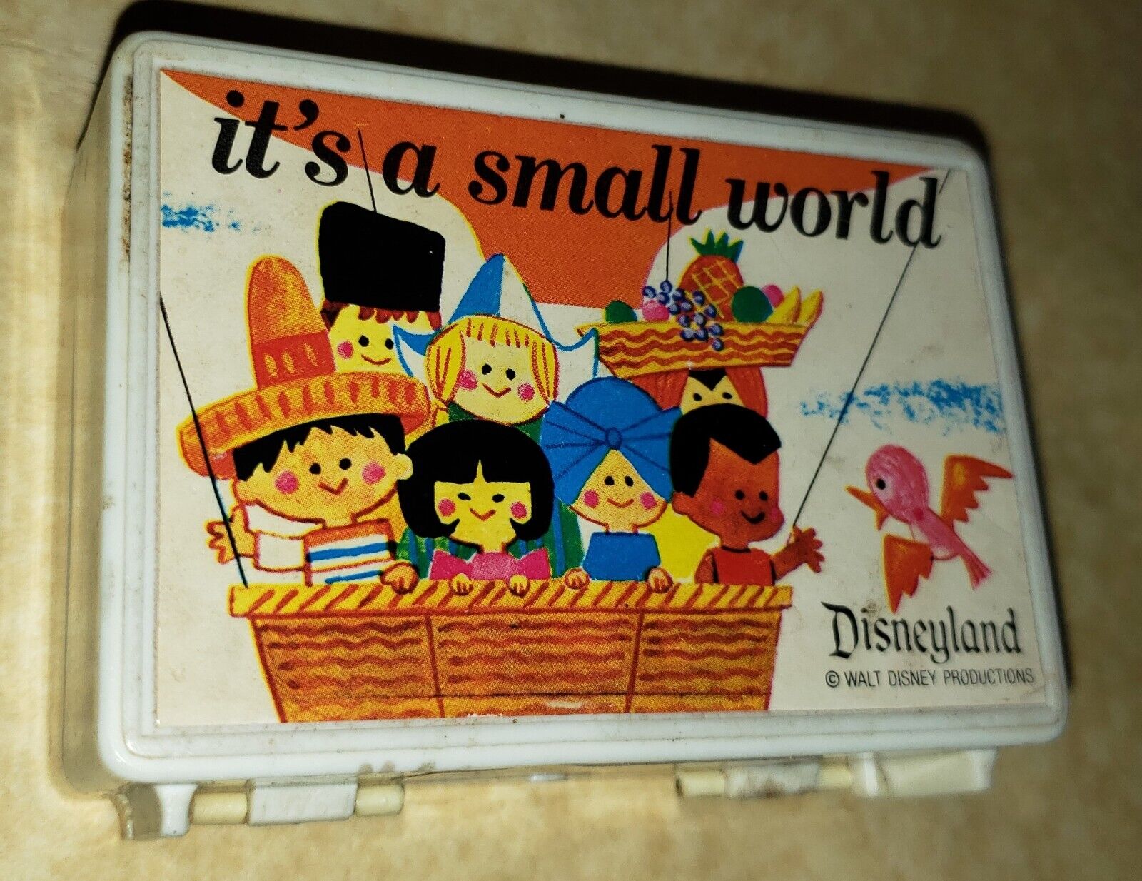 Disneyland Vintage Case w Mirror in Box It's a Small World Japan Walt Disney Pro