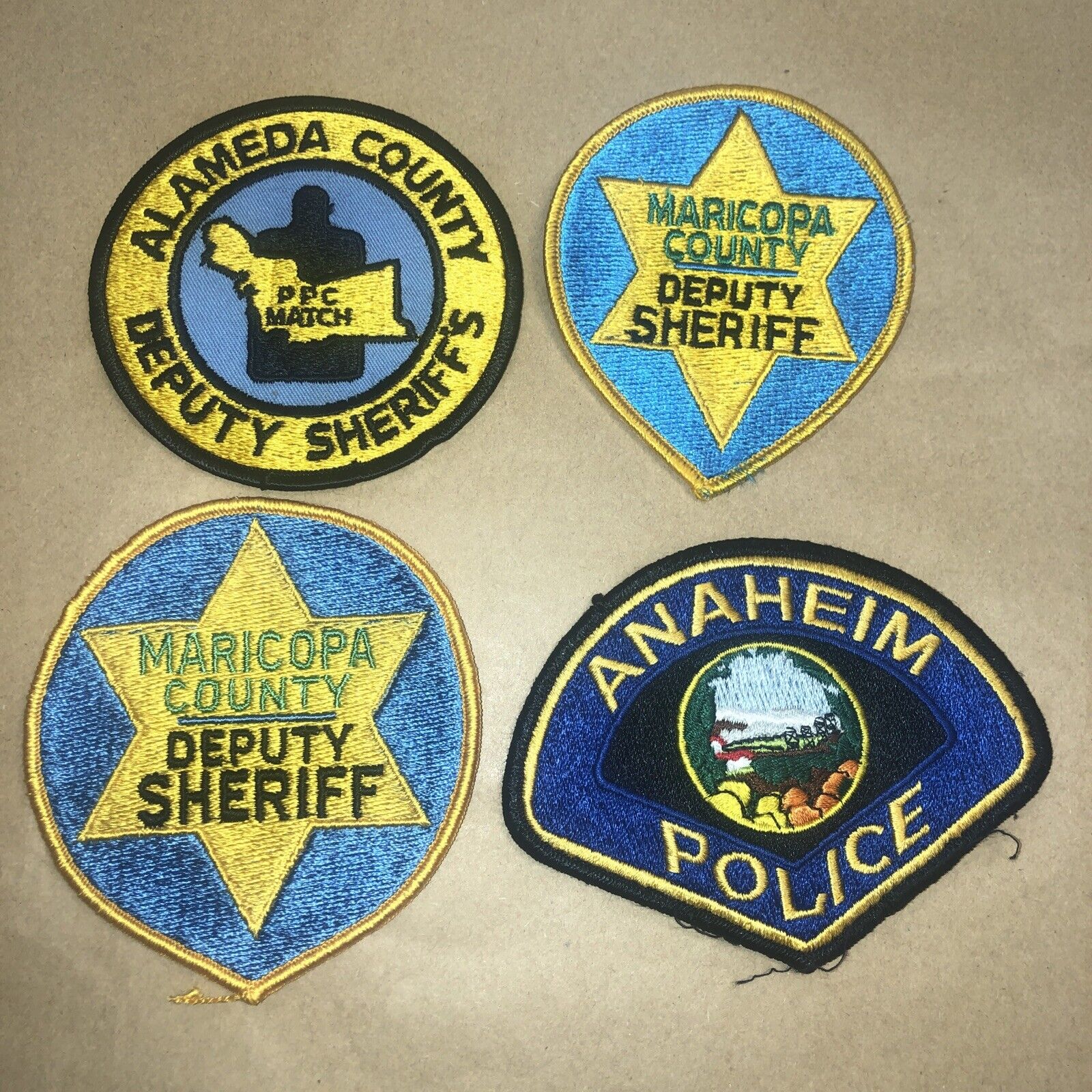 POLICE PATCH 4 LOT Alameda County Deputy Sheriff California CA Maricopa Anaheim