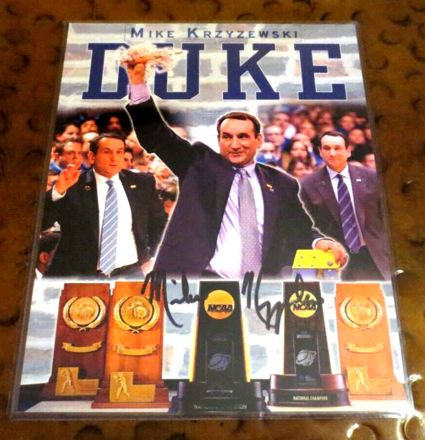 Mike Krzyzewski Coach K signed autographed photo Duke University Blue Devils