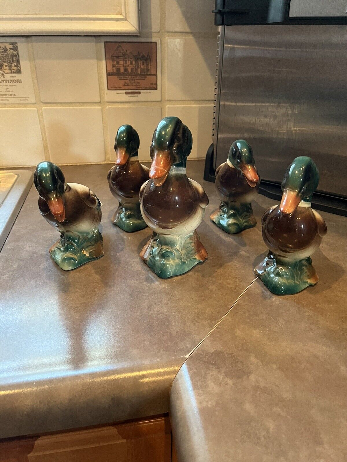Ceramic Duck Vintage Mid 1950 Set Of 5