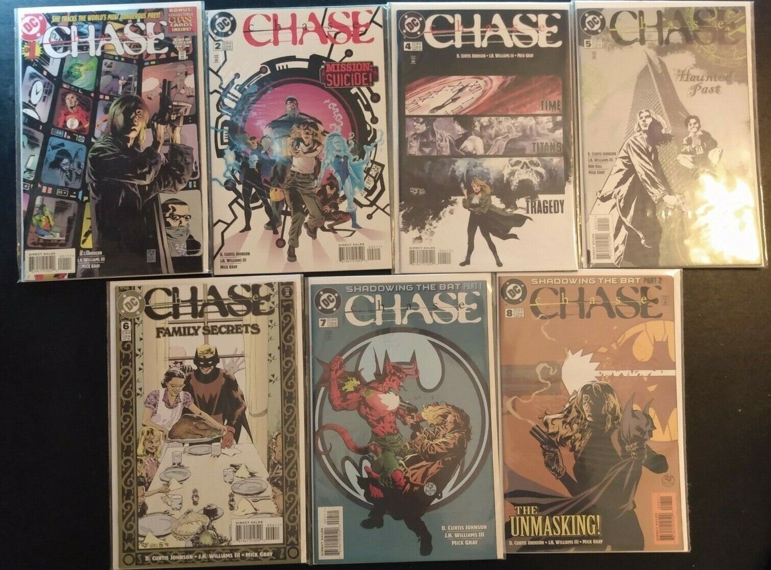 Chase #1,3-8 DC 1998 VF/NM w/ Cards 