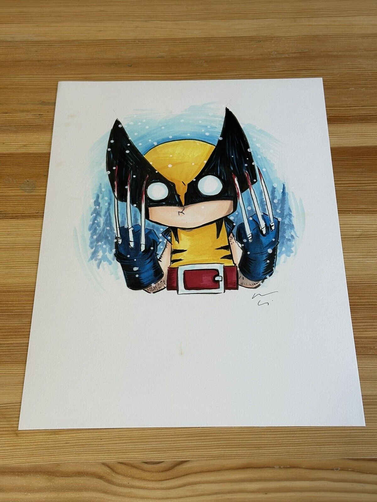Marvel\'s X-Men Wolverine Original Art 12x9 Piece by Chris Uminga BCC23
