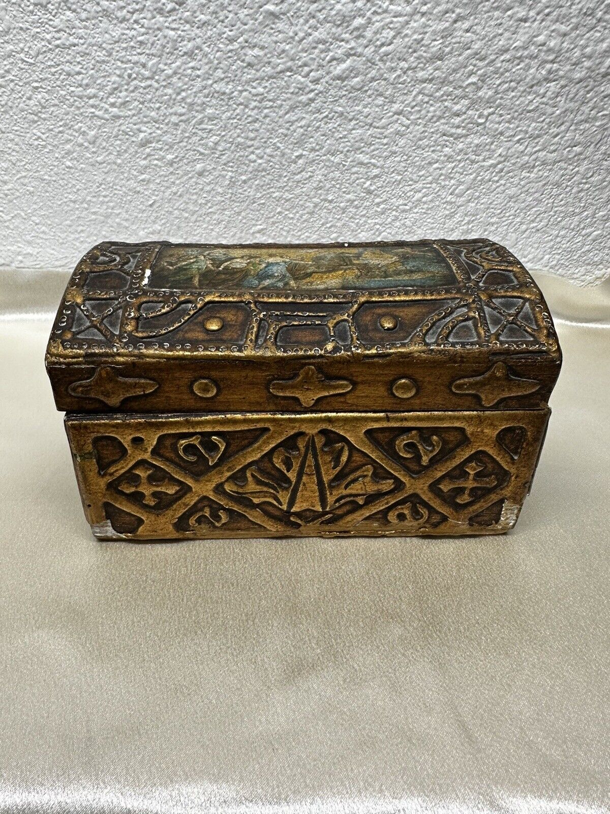 Antique Fratelli Paoletti Firenze Italian Wooden Hand Painted Box