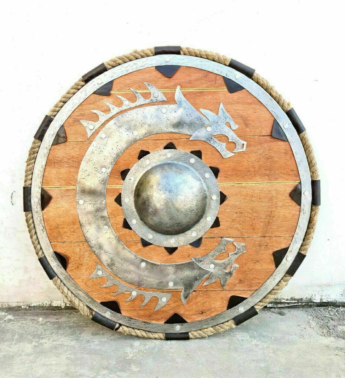 Shield Viking Wooden Medieval Round Norse Battle Armor Warrior Handmade Gifts