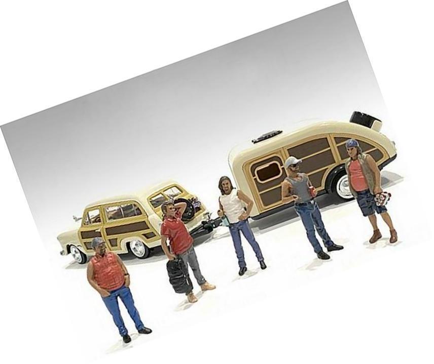 Campers Series 5 Piece Figure Set For 1/24 Scale Models By American Diorama