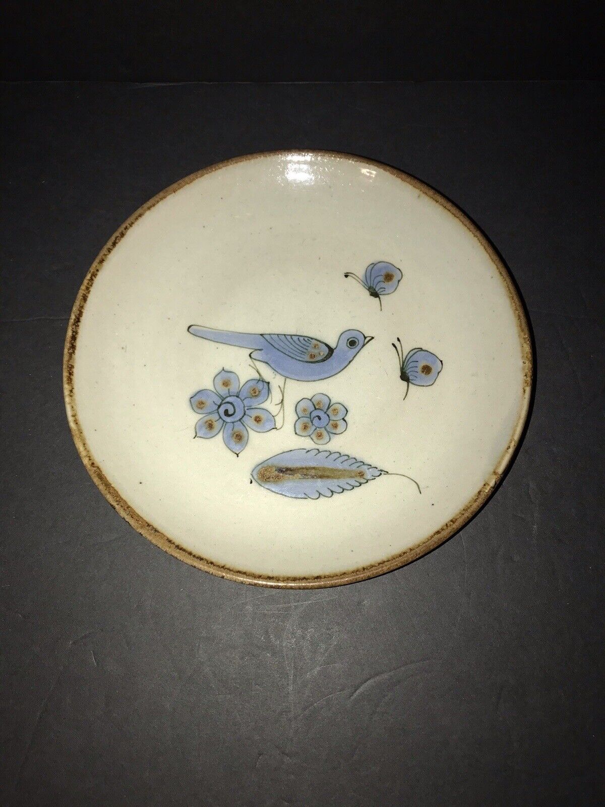 Vintage Ken Edwards El Palomar Plate Bird Butterfly Mexican Folk Pottery Signed