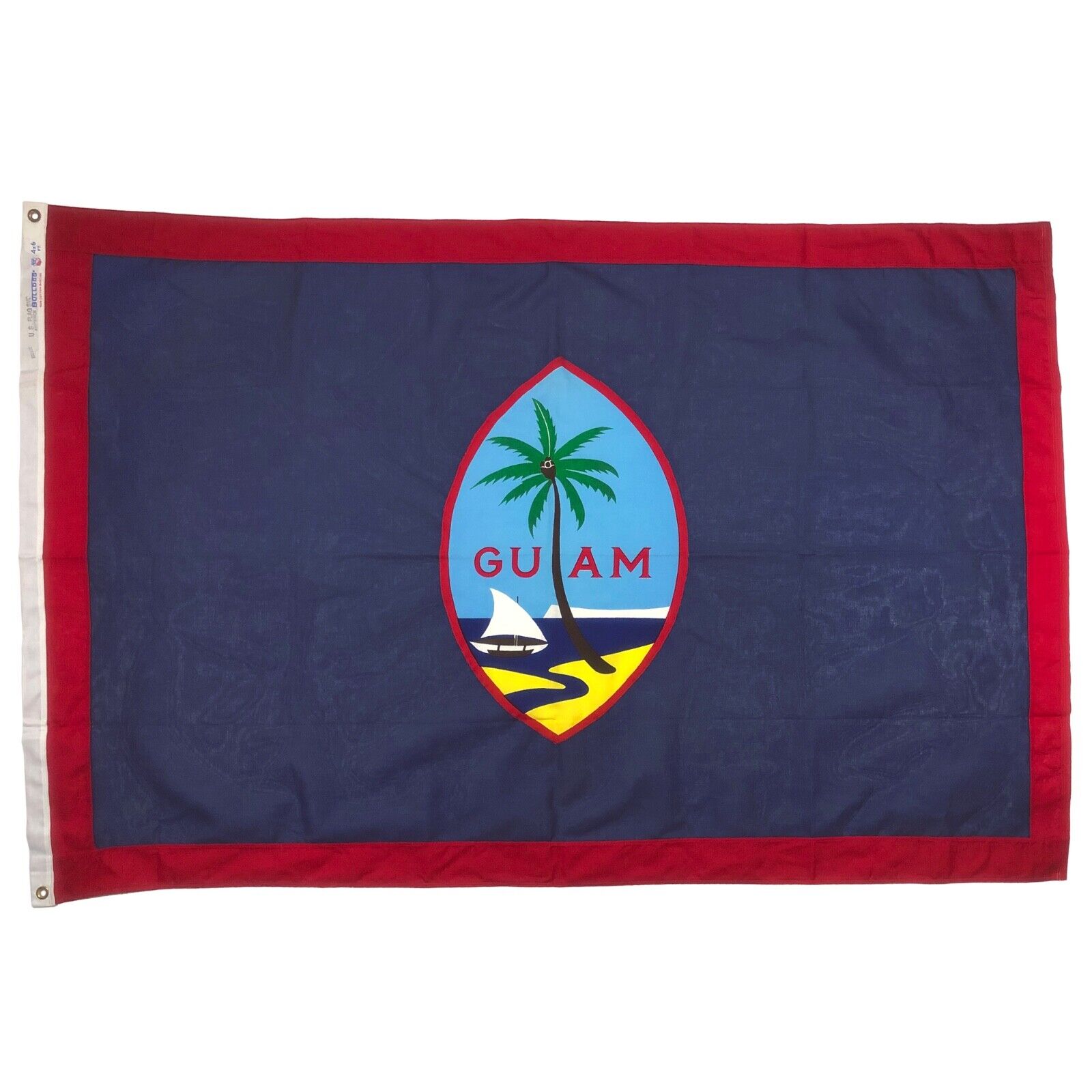Vintage Cotton Guam American Territory Flag USA Old Cloth Textile Art NOS Large