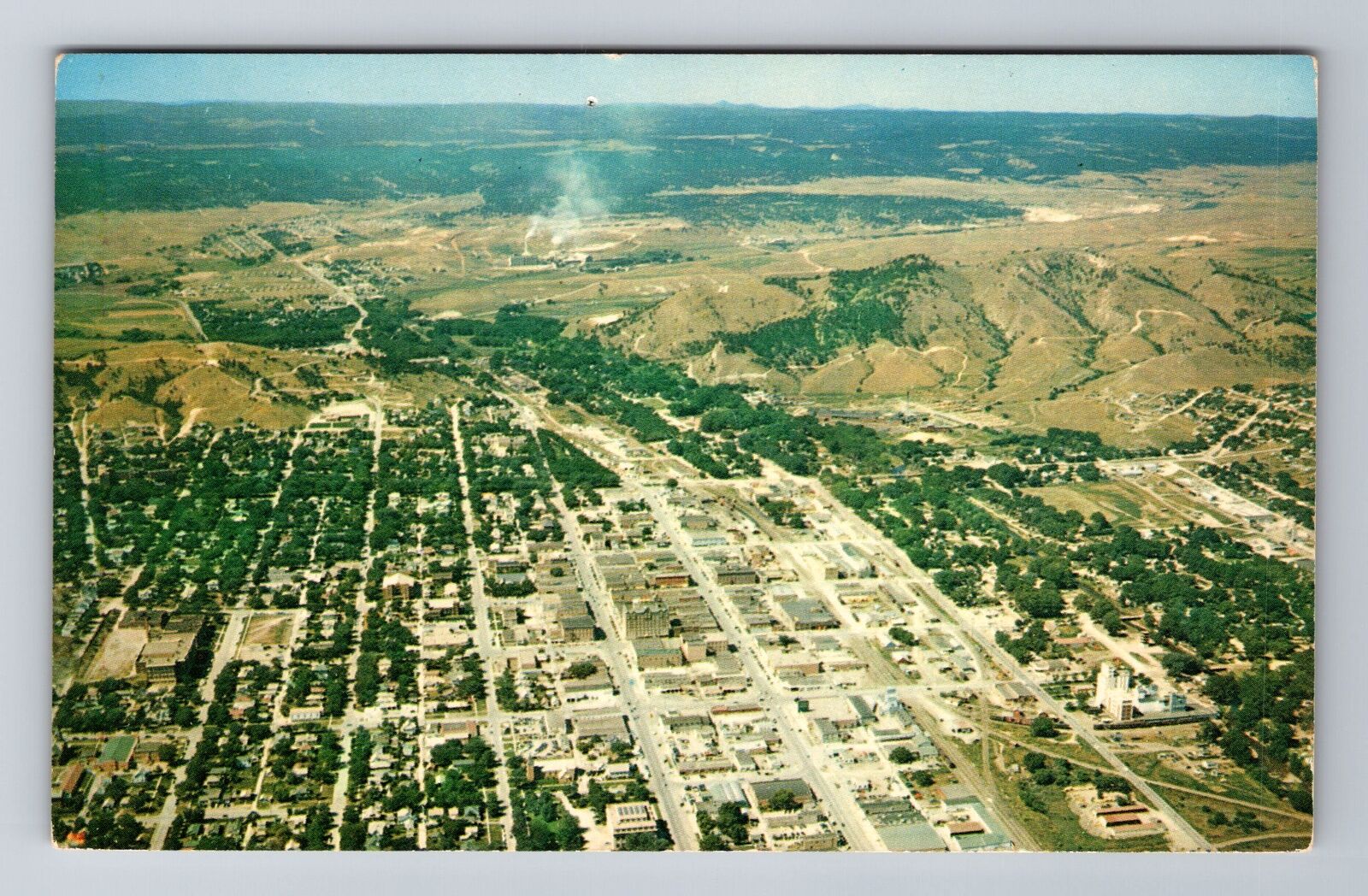 Rapid City SD-South Dakota, Aerial View Of Town Area, Antique, Vintage Postcard
