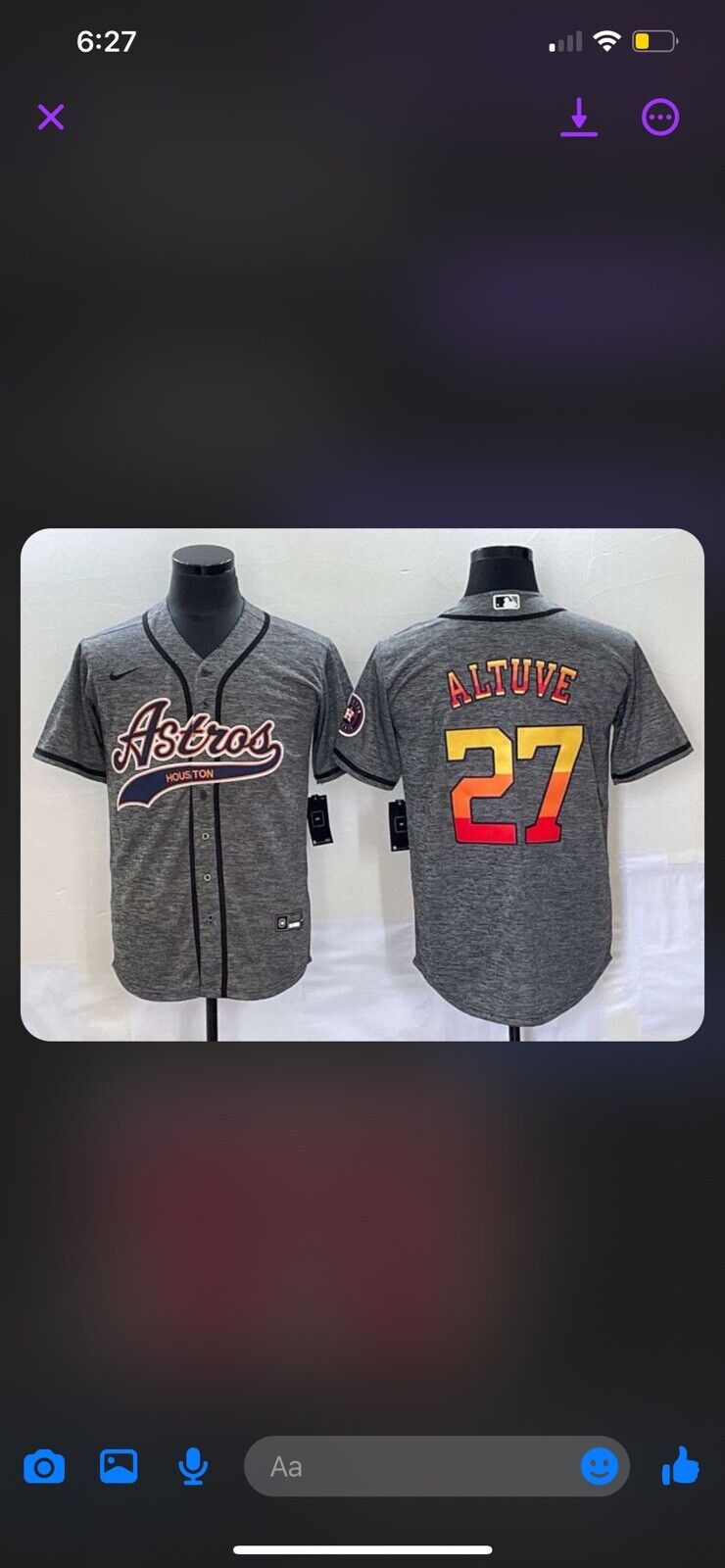 Houston Astros Jose Altuve Jersey Large Alternaive Style