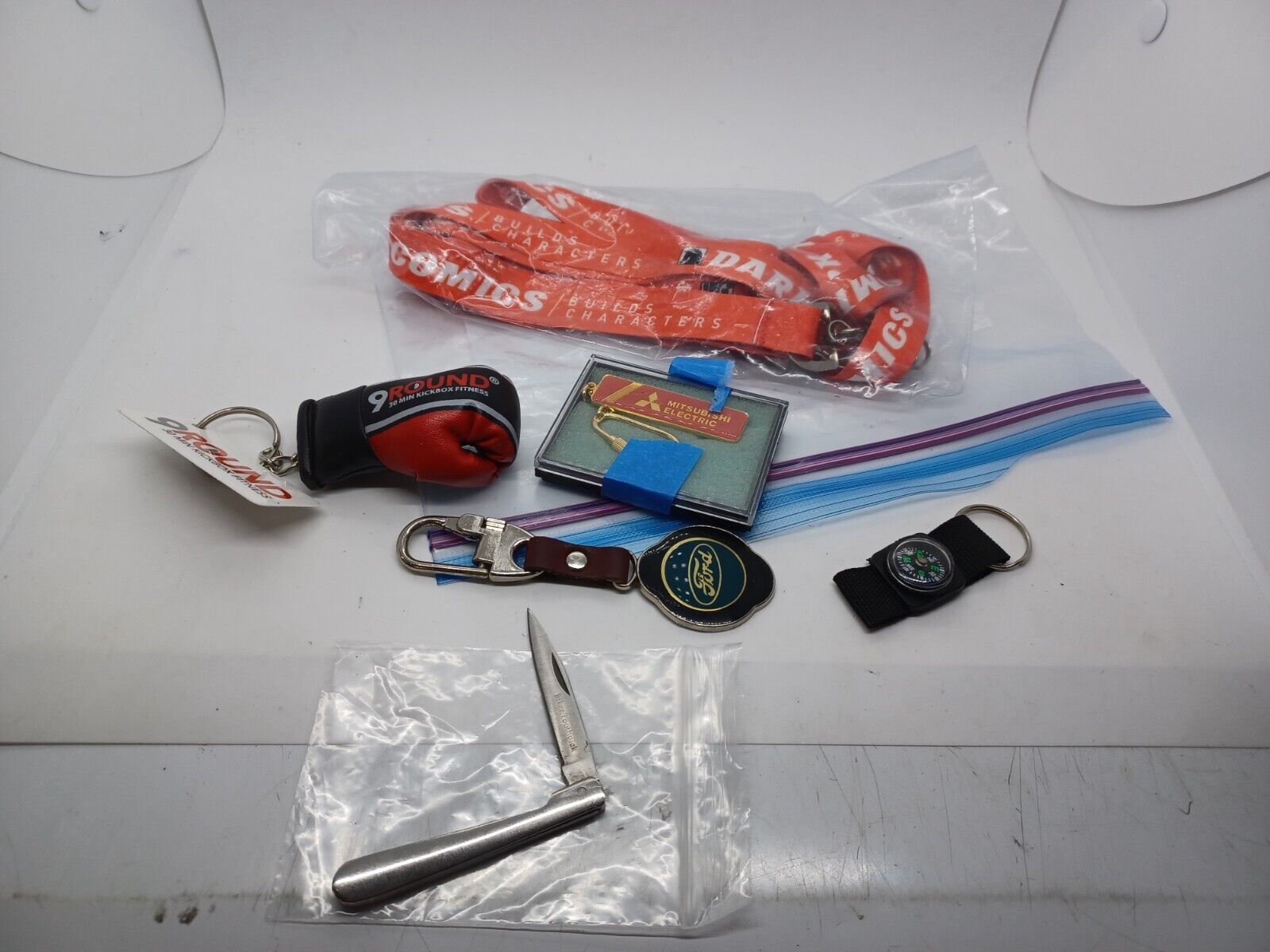 Vintage & Modern Key Chains Advertising Key Rings Con Lanyards and Knife Lot