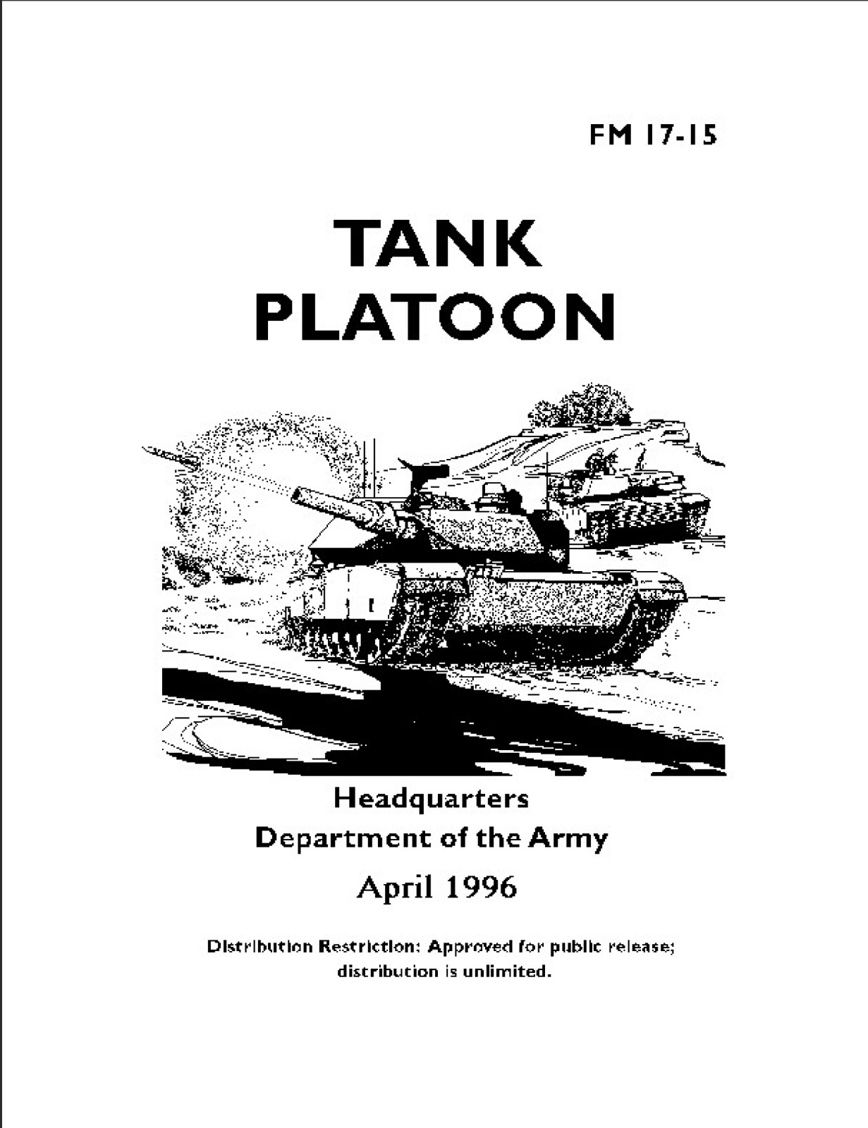 296 Page 1996 FM 17-15 Tank Platoon M1 M1A1 M1A2 Abrams M8-AGS Pub on Data CD