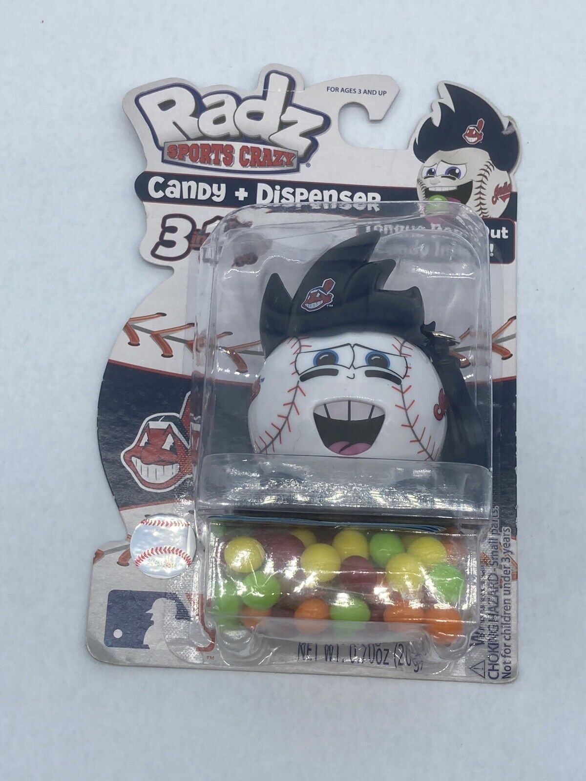Cleveland Indians Radz Sports Crazy Baseball Team Candy + Dispenser 2.75 Sealed