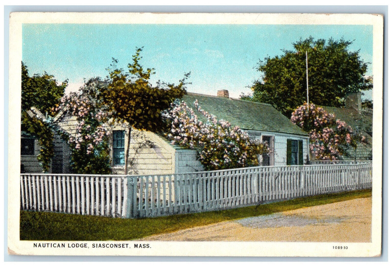 c1920's White Fence Nautican Lodge Siasconset Massachusetts MA Unposted Postcard