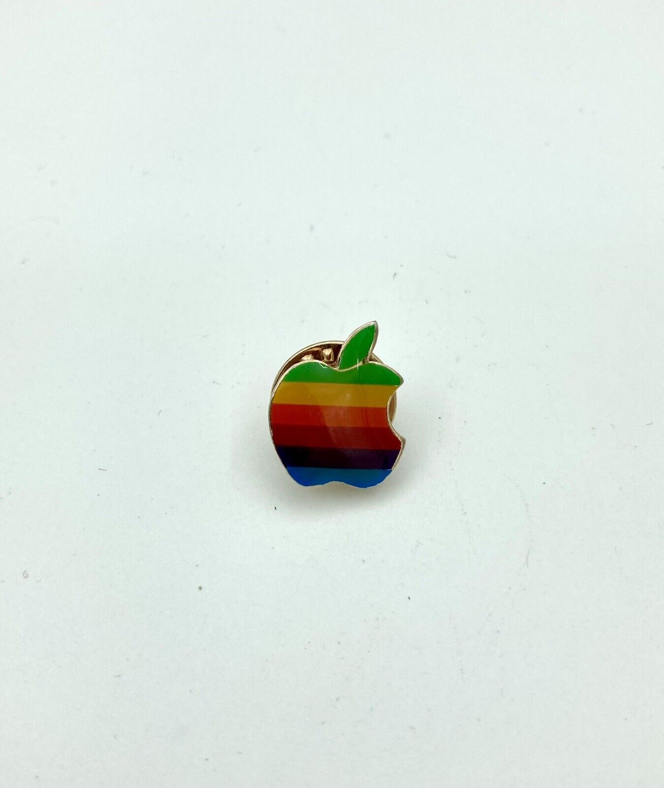 Vintage Apple Computer Rainbow Logo Lapel Pin 1980s