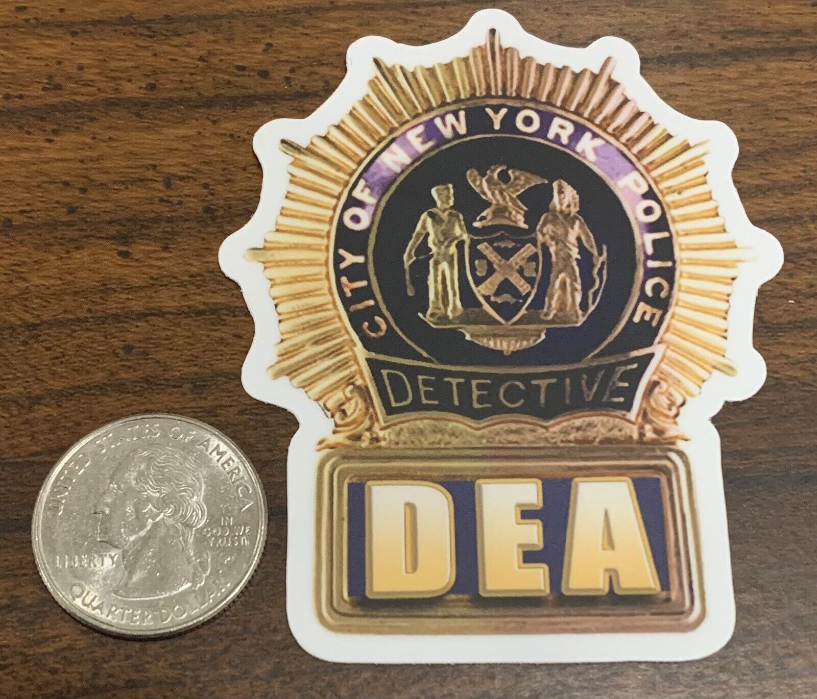 NYC NYPD DEA POLICE DETECTIVE EXTERIOR WINDOW DECAL STICKER 3”