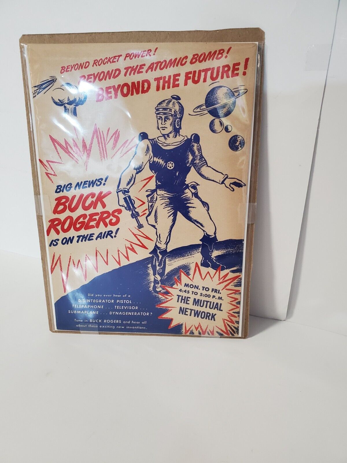 1946 Buck Rogers Posts Cereal Box Ad Very Rare Corn Toasties Radio OA#301