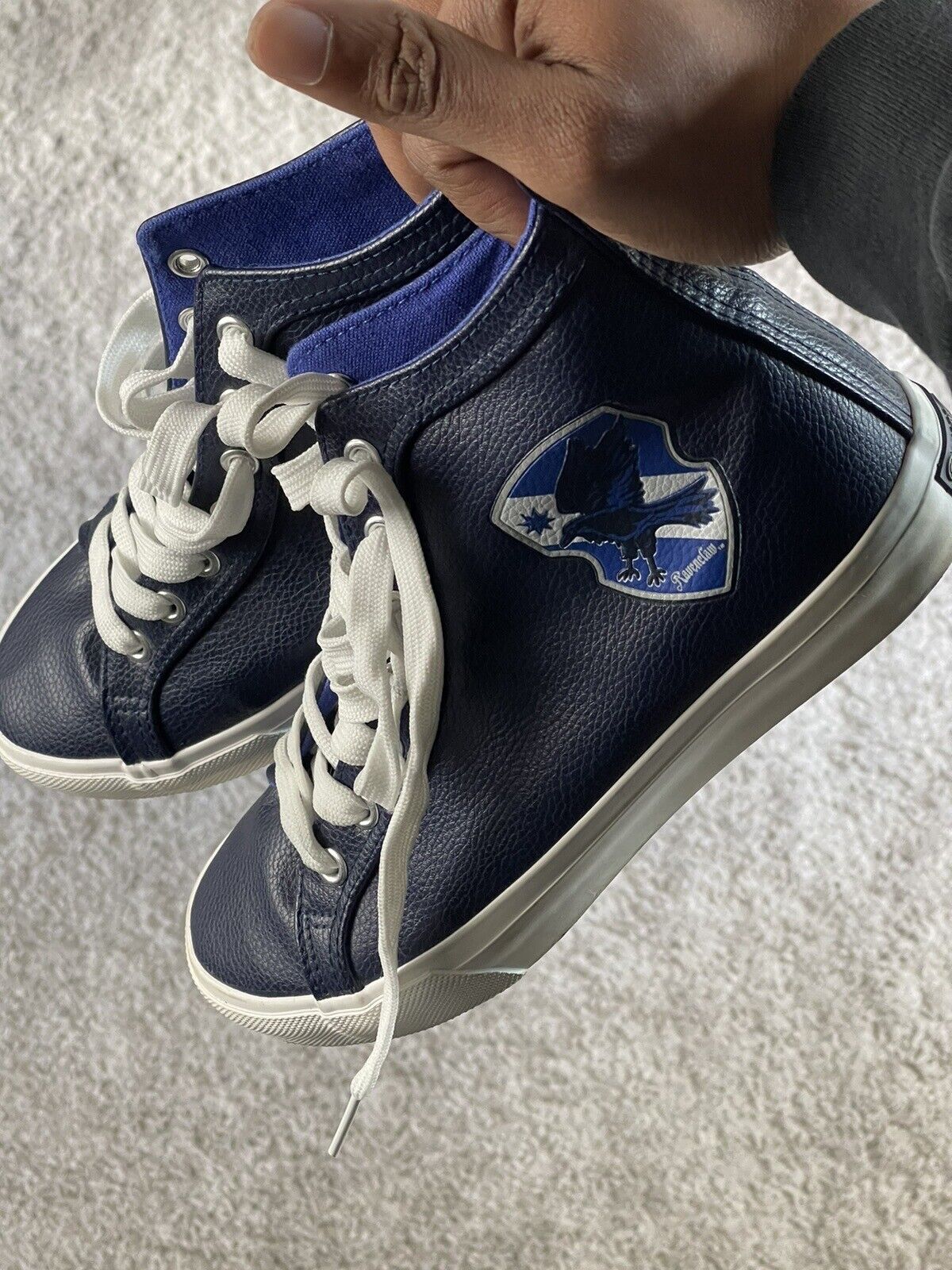 Harry Potter Ravenclaw Blue White High Top Casual Sneaker Shoes Mens Womens Sz 9