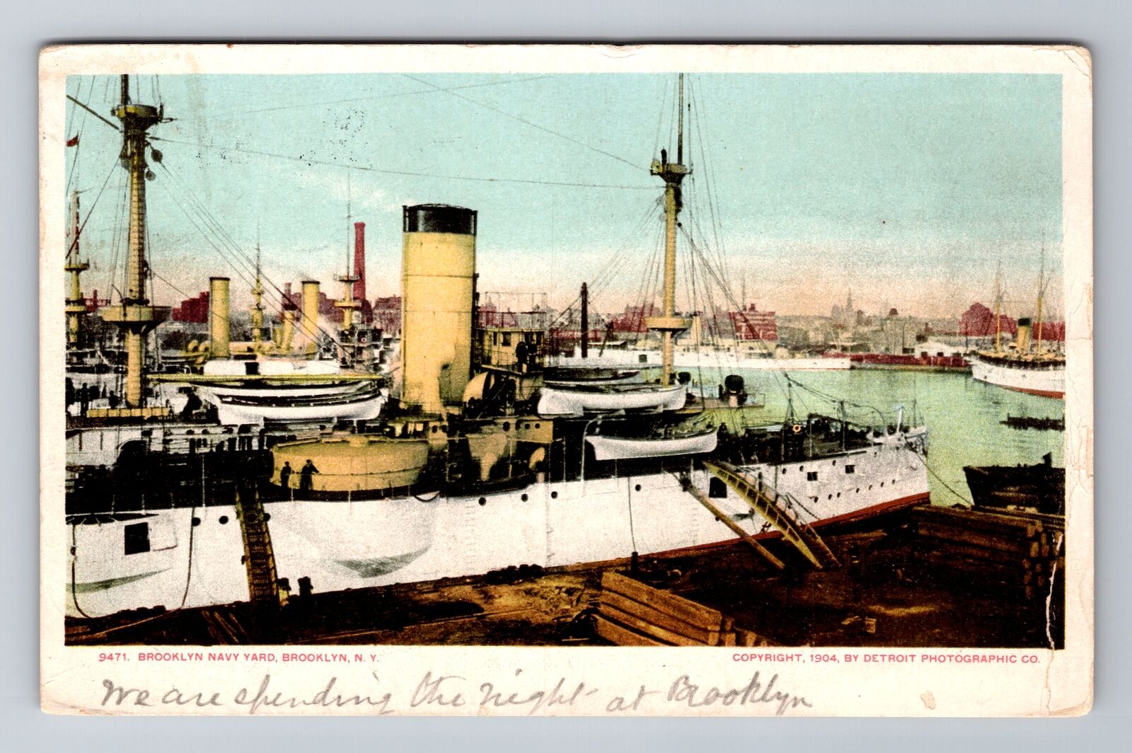 Brooklyn NY- New York, Brooklyn Navy Yard, Antique, Vintage c1911 Postcard