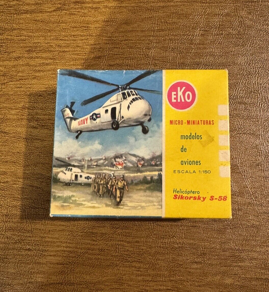 Vintage EKO Sikorsky S-58 Navy Helicopter Empty Toy Box 1:150 Scale.