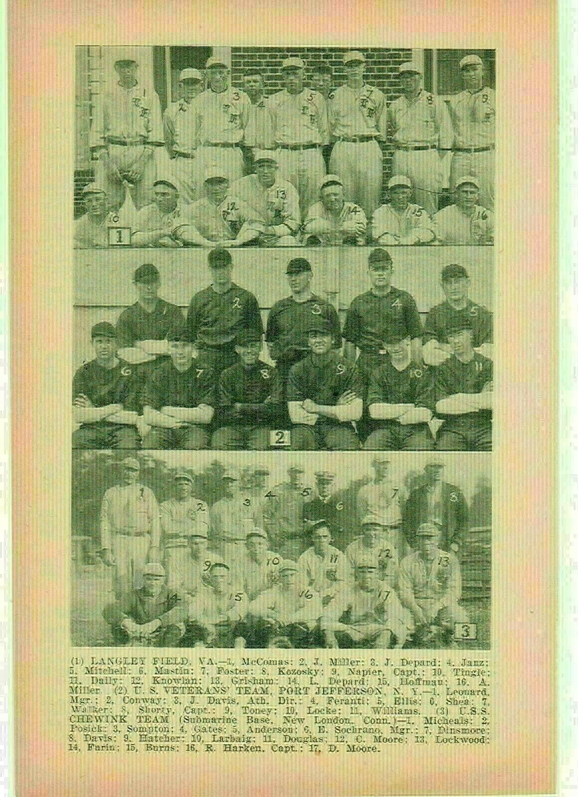 1920\'s Port Jefferson Long Island NY USS CHEWINK Baseball Team Pictures  Rosters