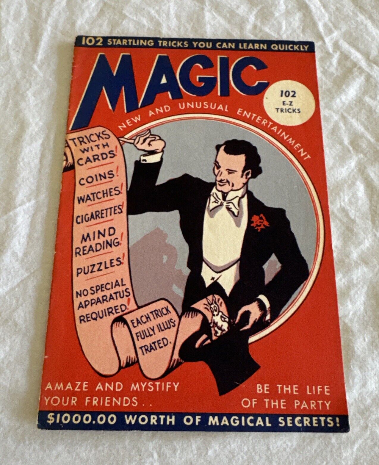 vtg 1944 Book MAGIC NEW & UNUSUAL ENTERTAINMENT 102 E-Z TRICKS Magical Secrets 