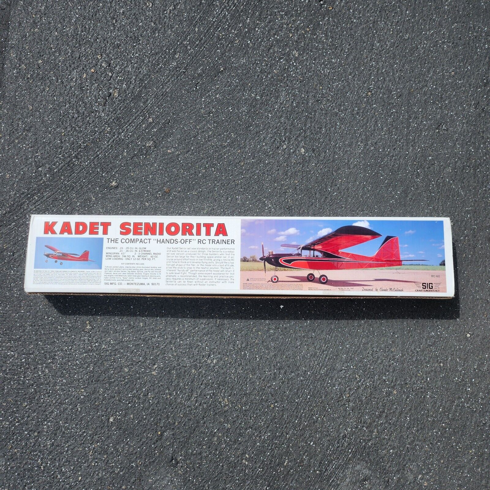 KADET SENIORITA Compact Hands-Off RC 60 Trainer Kit SIG Mfg. Co. NOS 1987 Sealed