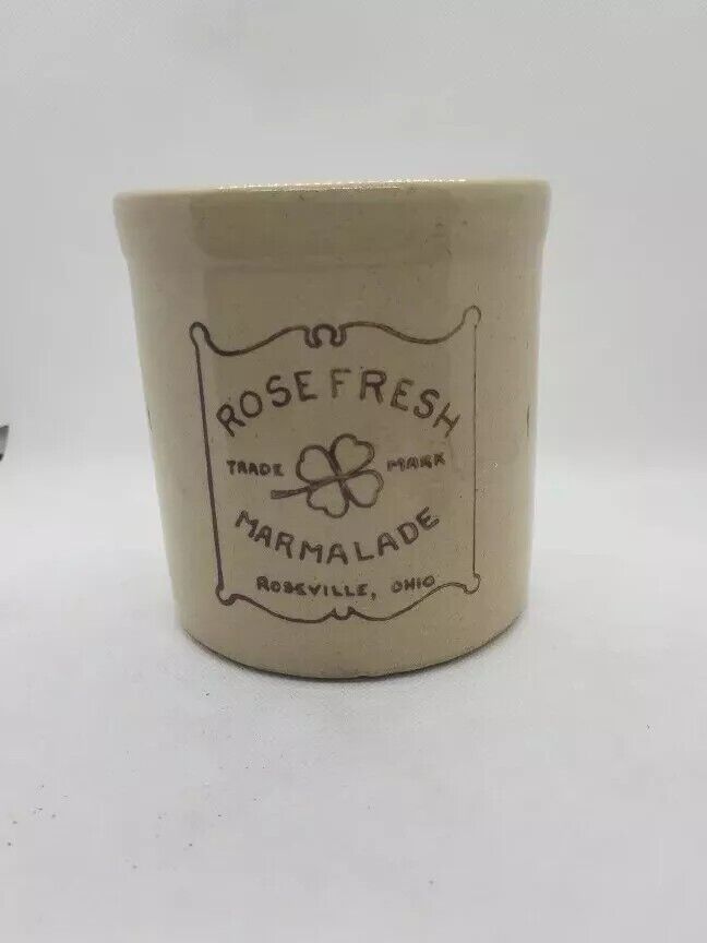 Roseville RRP Co. Advertising Stoneware Pottery Crock Robison Ransbottom Rose