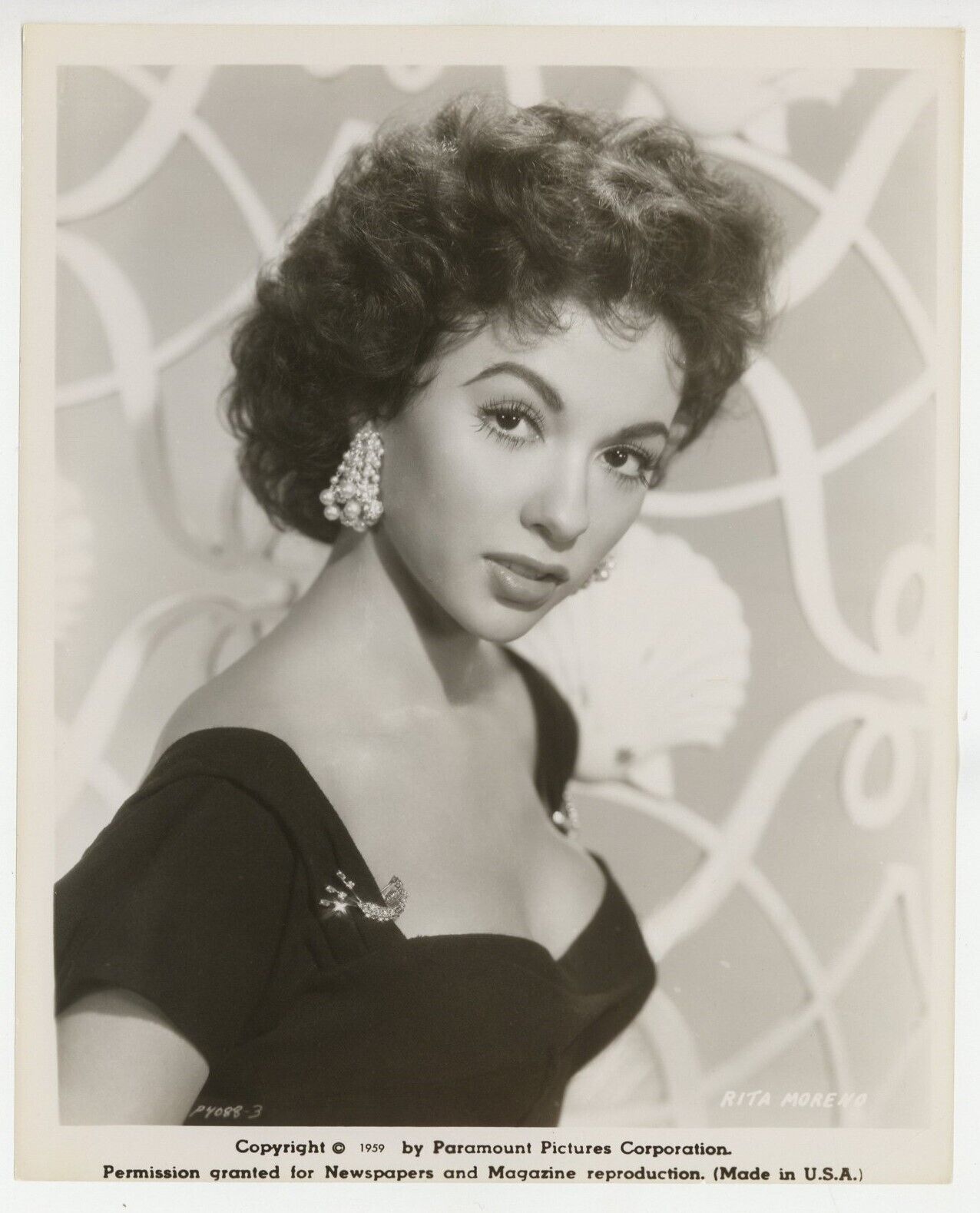 Rita Moreno 1959 Splendid Portrait Original Columbia Studios Glamor Photo J9968