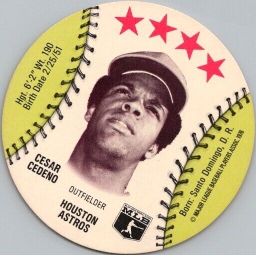 1976 MLB Baseball Card - Houston Astros Outfielder CESAR CEDENO - 3.5\