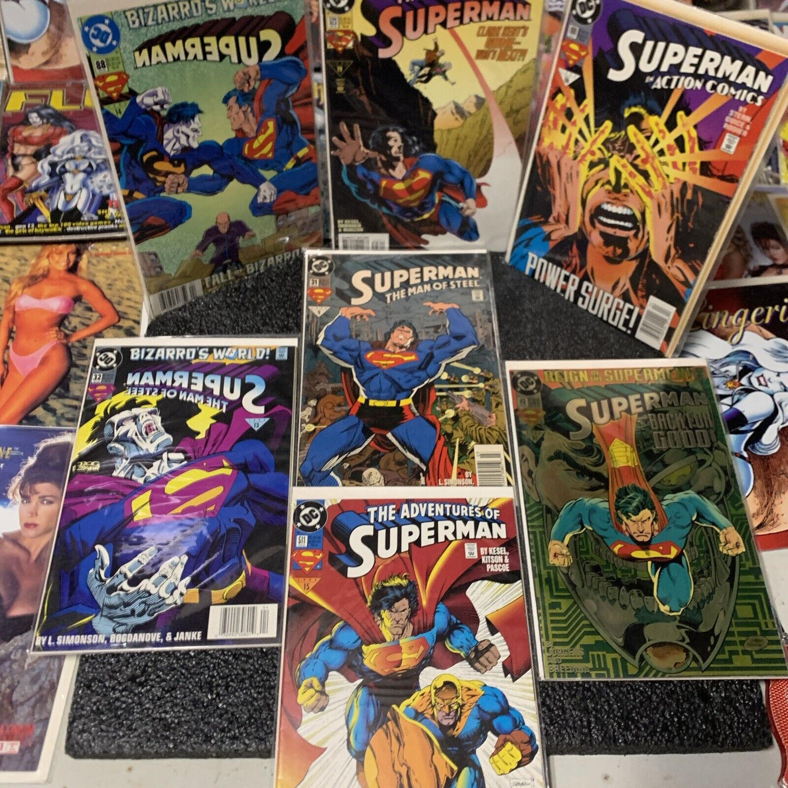Superman 1990’s Comic Book Lot Of 7 All In NM Condition Bagged And Boarded TY