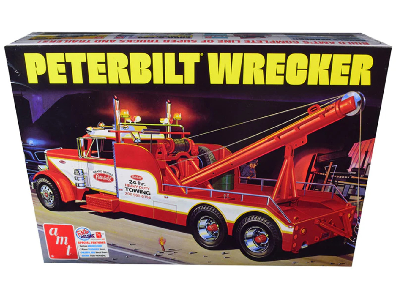 Skill 3 Model Kit Peterbilt Wrecker Tow Truck 1/25 Scale Model