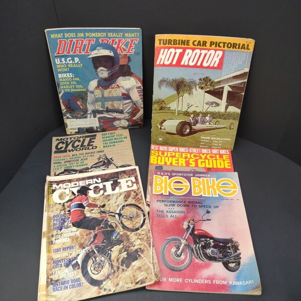 VTG lot 1970's BigBike-ModernCycle-DirtBike-MotorcycleWorld-BuyerGuide-HotRotor