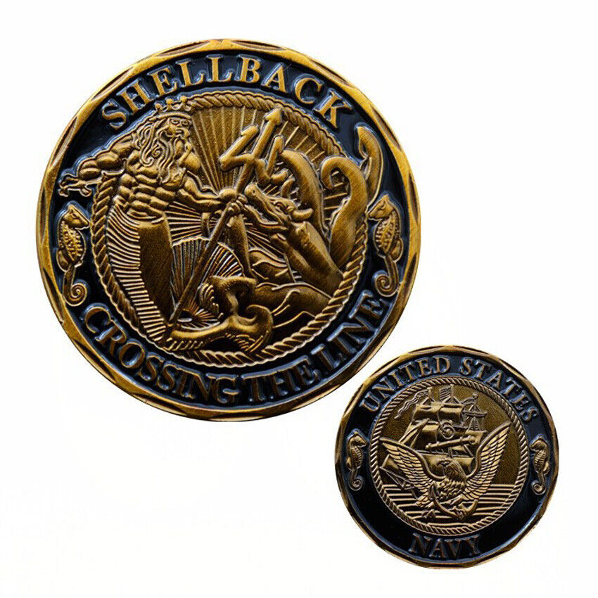 30PCS Commemorative Sailor Crossing the Line Navy Shellback Gift Challenge Coin