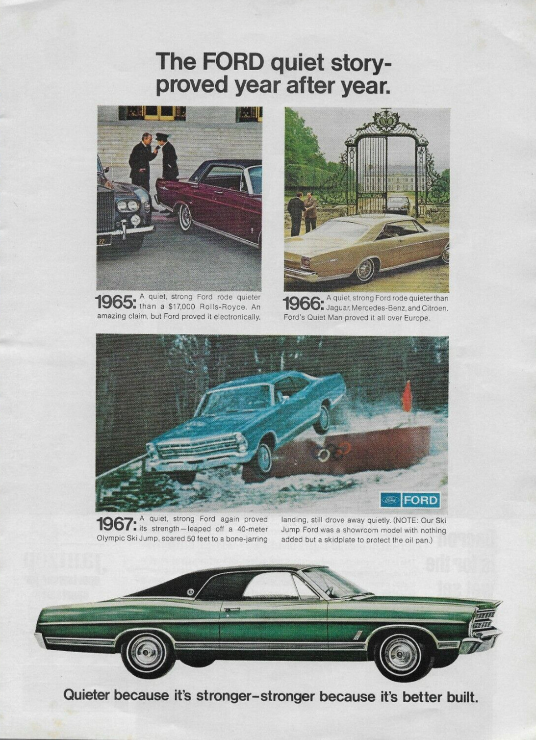 1965 1966 1967 1968 Ford Quiet Story Mansion Snow Bank Original VINTAGE PRINT AD