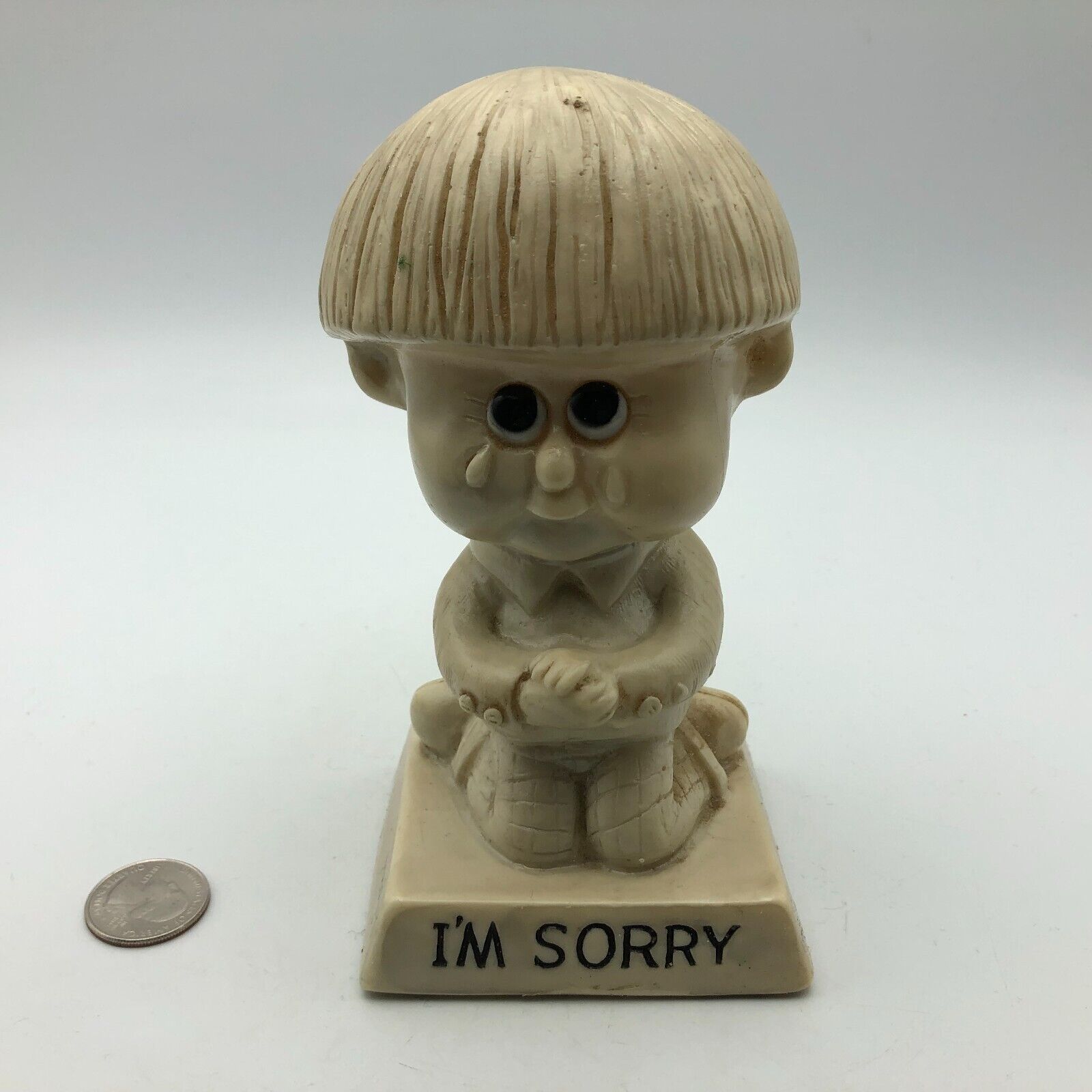 1970 Vintage I\'m Sorry Figurine Statue Figure Crying Boy R&W Berrie PB1