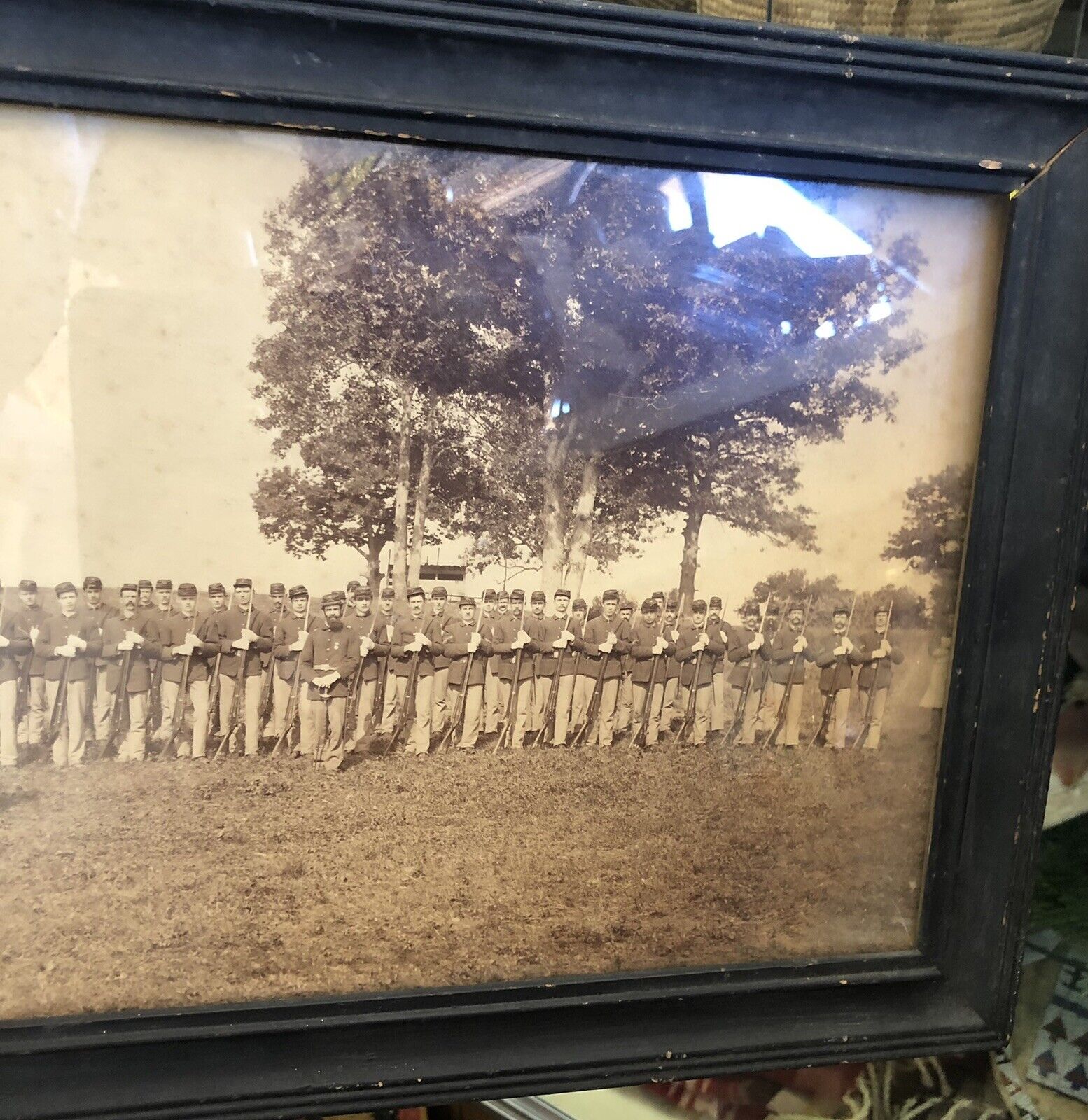 Large c. 1870s Pennsylvania 1st Regiment Infantry Group Photo Albumen Print