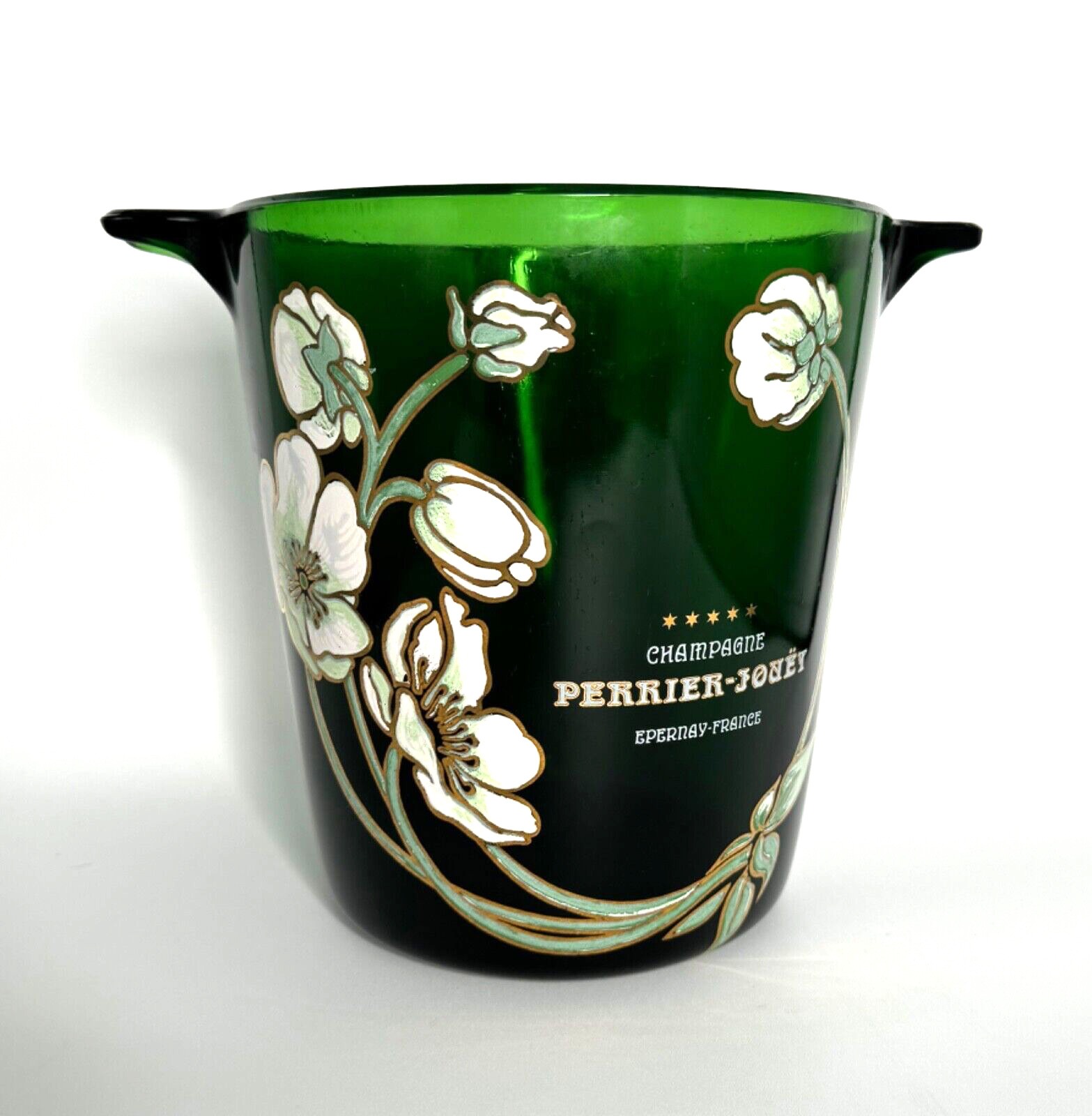 Vintage  Perrier-Jouet France Champagne Green Glass Ice Bucket