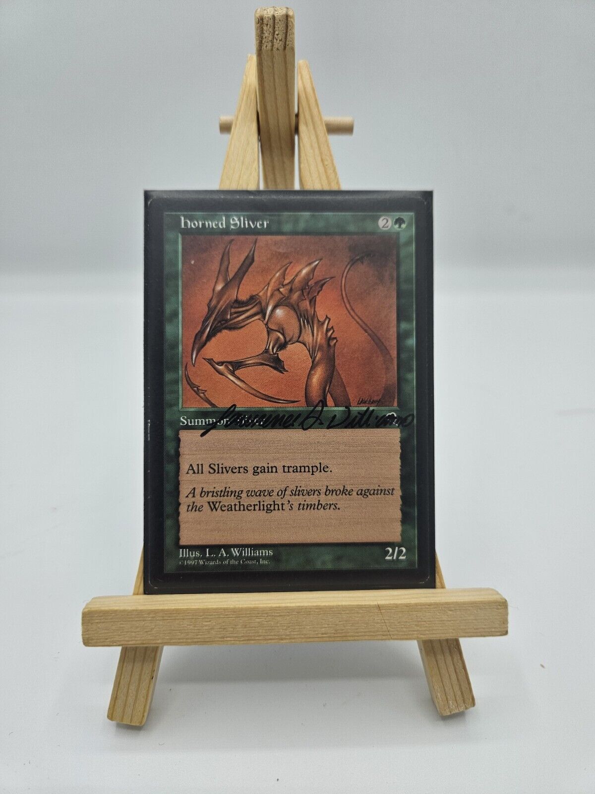 MTG Magic The Gathering Tempest Horned Sliver Signed By Lawrence Allen Williams