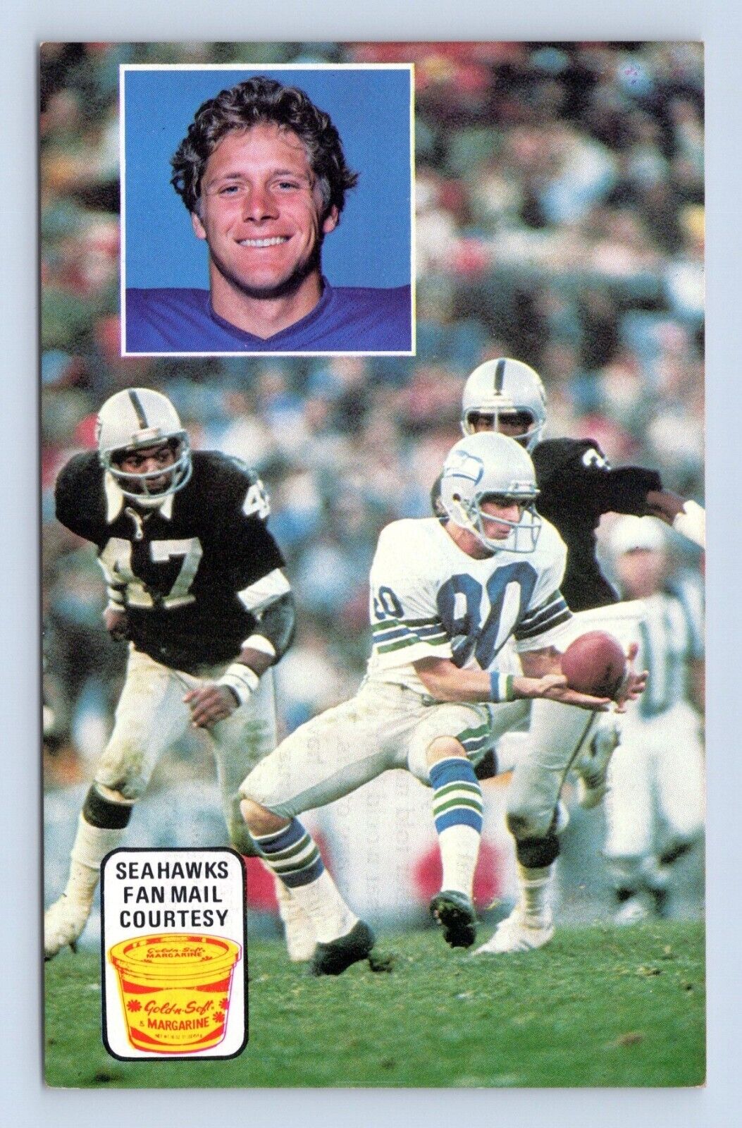 1982 Seattle Seahawks Steve Largent Team Issued UNP Chrome Postcard M2