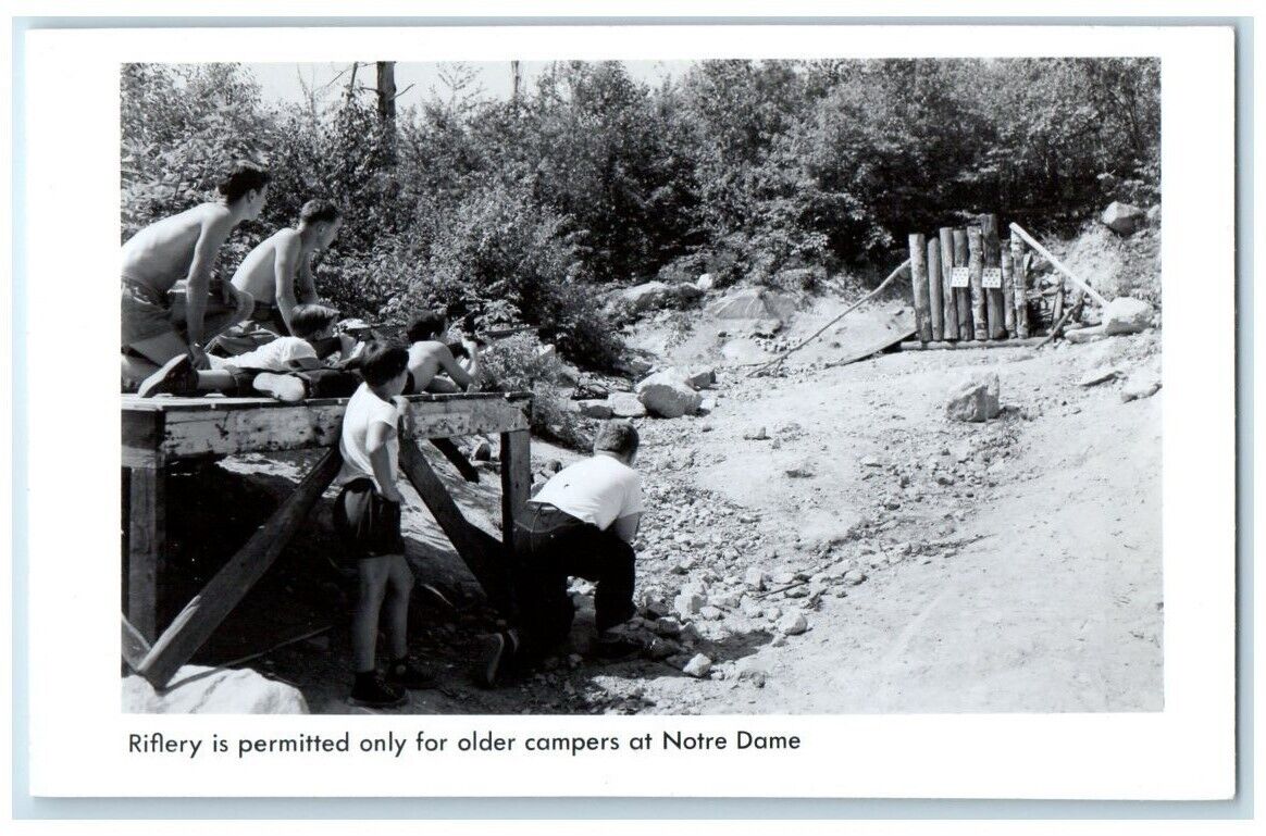 c1950\'s Rifle Camp Gun Notre Dame Spofford NH RPPC Photo Unposted Postcard
